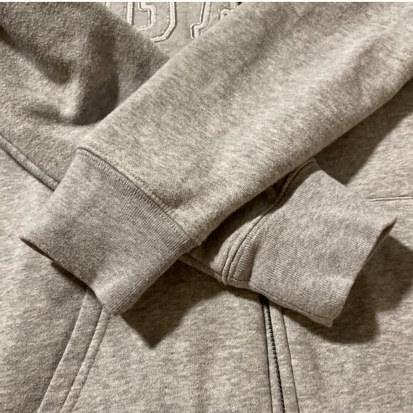 GAP Logo sherpa lined full zip hoodie grey size small - Picture 11 of 16
